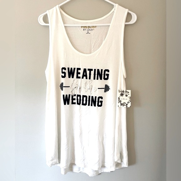 bridal boutique BY LDLA Tops - NWT Sweating for the Wedding White Tank Top Size XL